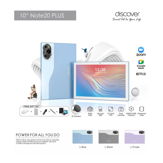 Discover Note 20 Plus 8GB  512GB Android Tablet PC