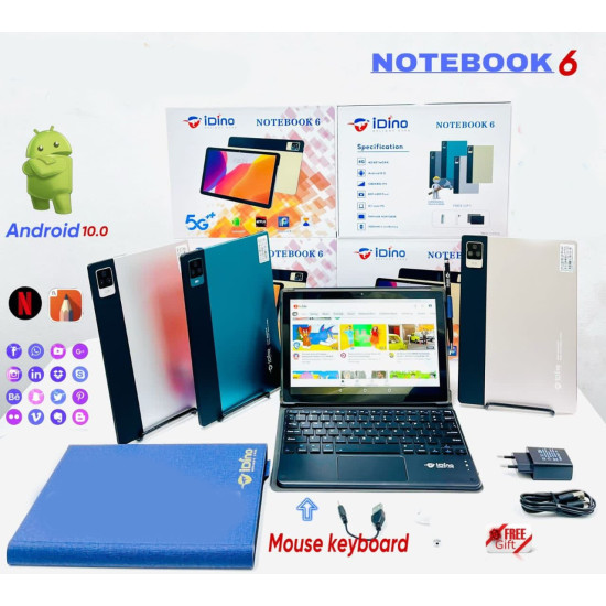IDino Note Book 6 Android Tablet - 6GB RAM - Android Tablet with Keyboard