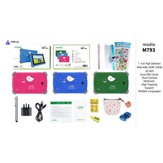 Modio M793 4GB 128GB Kids Educational Tablet PC - Dual Sim